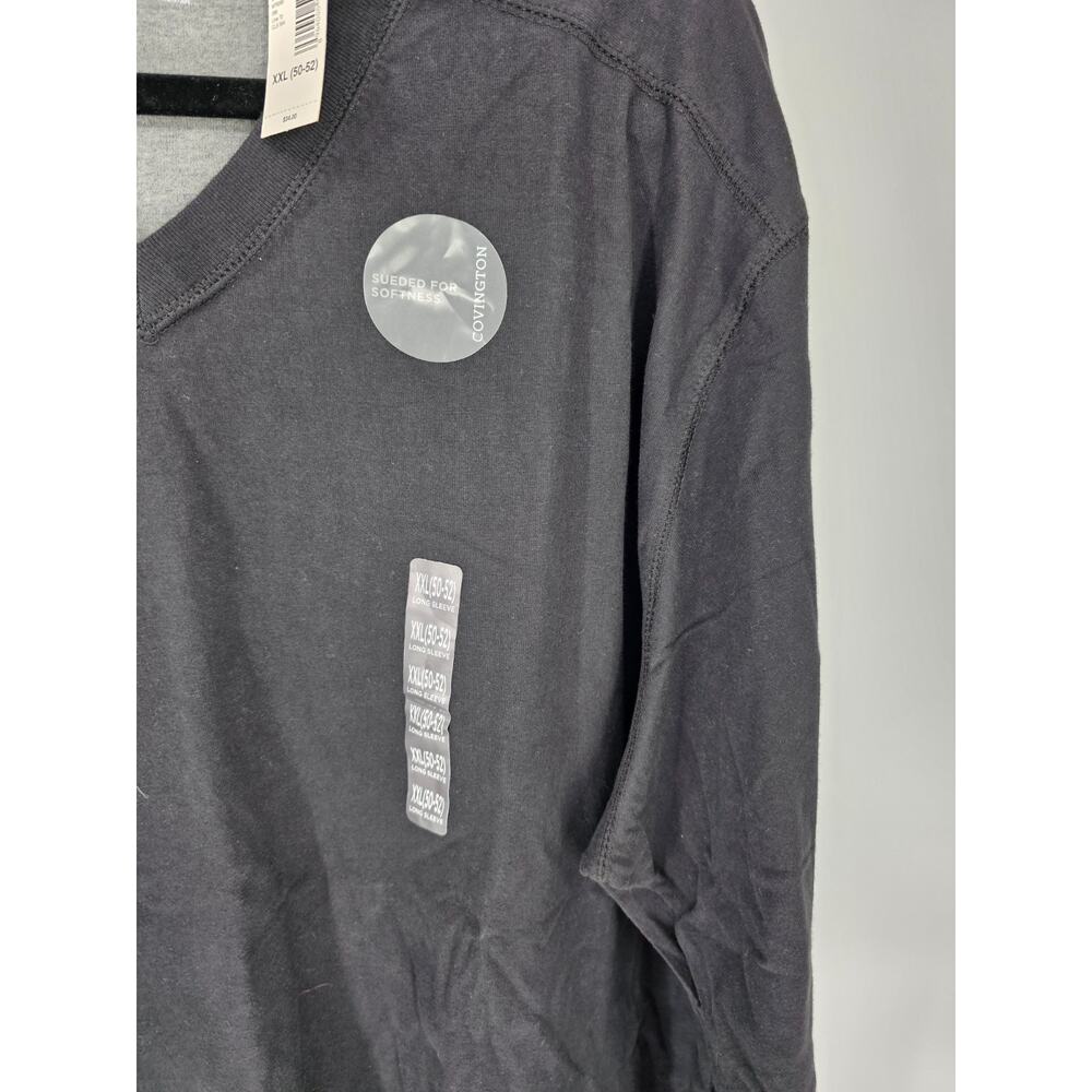 Covington Mens Sz XXL V Neck Sweater Suede Feel Softness Black NEW - Picture 2 of 4